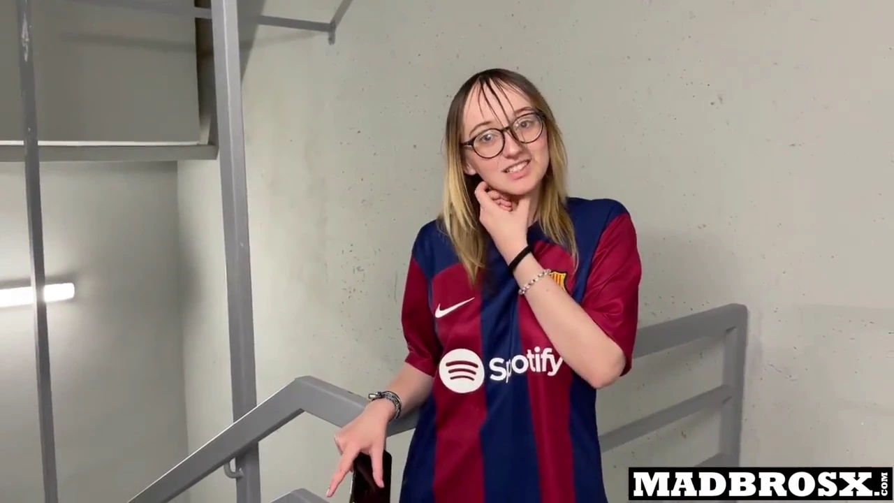 A man supporting Barcelona gets anal sex from PSG fans in the stadium corridors porn video
