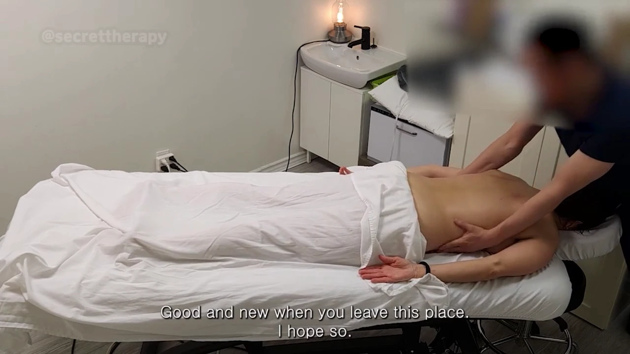 Emma, a seductive MILF with ample bosom, ready for action during massage session porn video